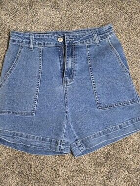 High-Rise Blue Denim Women's Shorts Size Medium